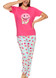 Bright Pink Watermelon Licky Short Sleeve Jogger Pant Pajama Set