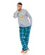 Blue Tartan Plaid 3 Piece Pajama Set