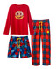 Red Tartan Plaid 3 Piece Pajama Set