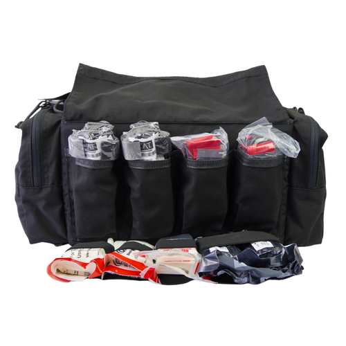 ST MIKE Bag Trauma Kit Black Front Open  ST MIKE Bag Trauma Kit Black Front Open