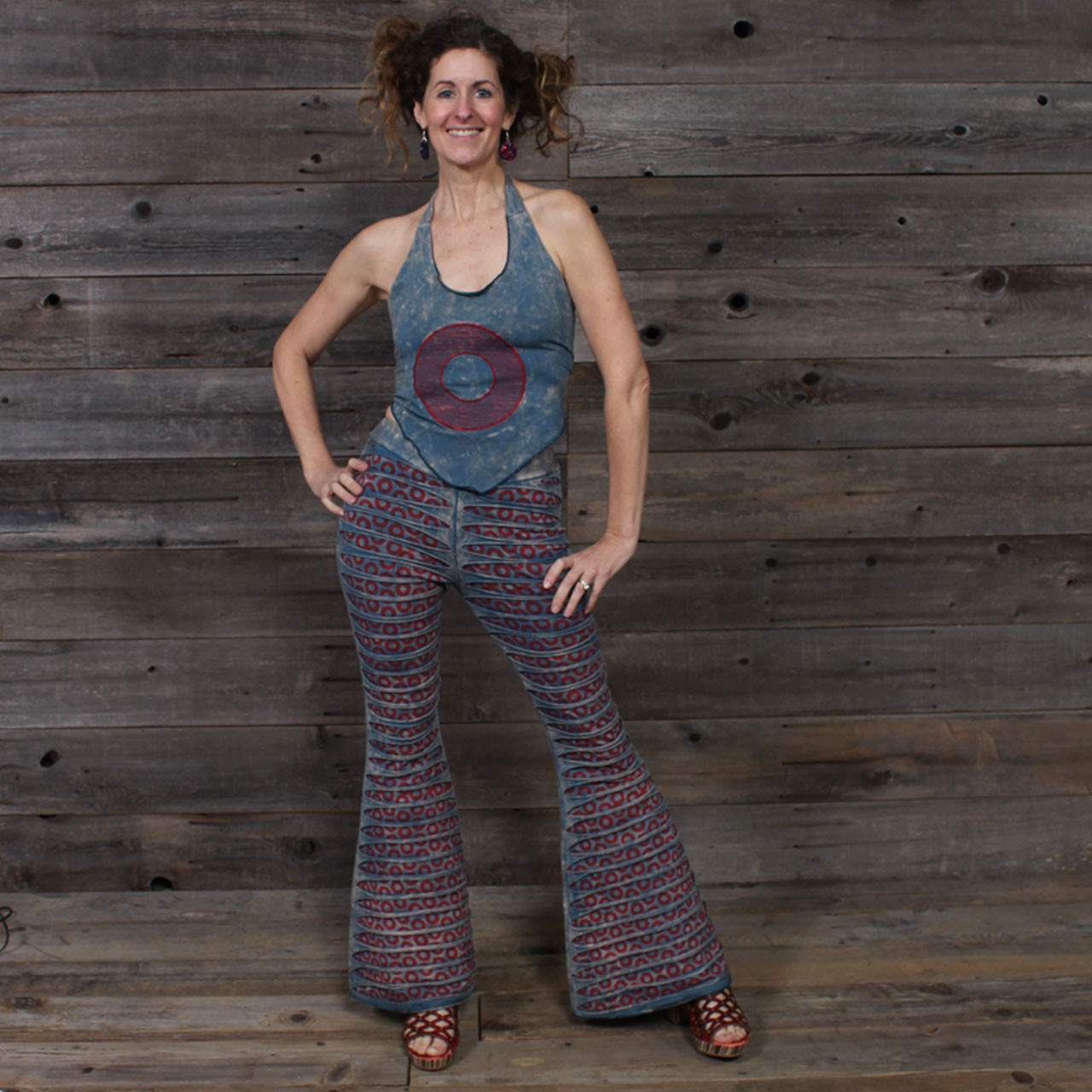 GLIDE PANTS Cotton Lycra Razor Cut Phish Donut Print Booty Pants