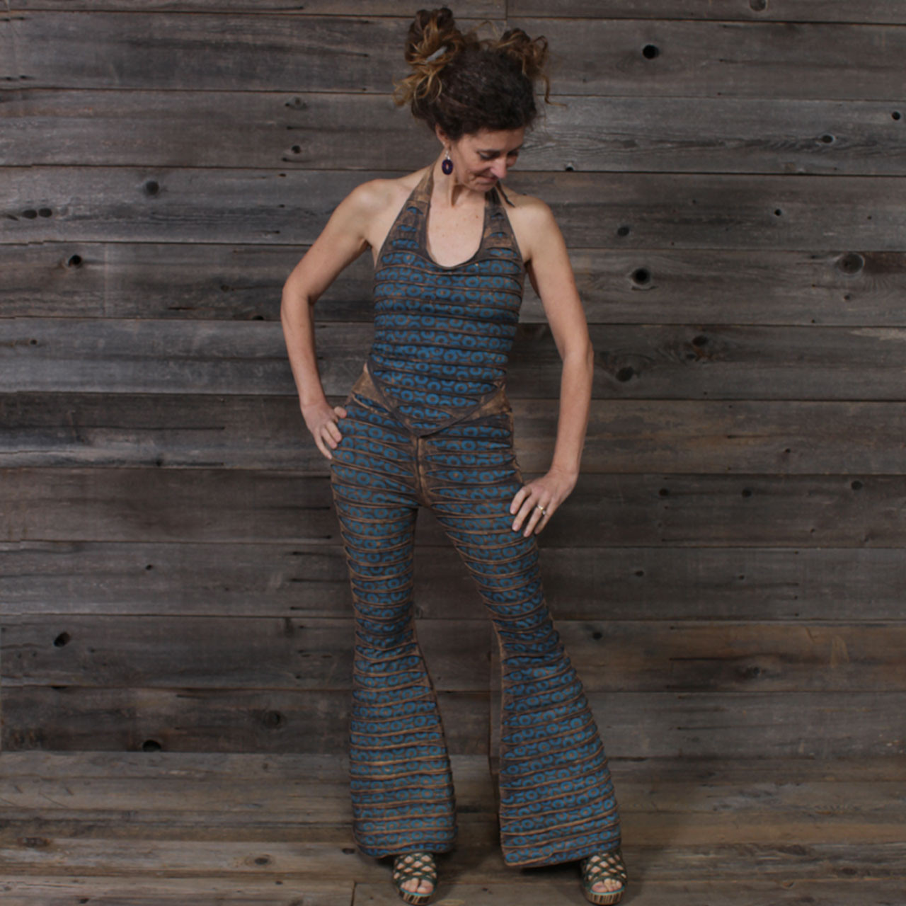 GLIDE PANTS Cotton Lycra Razor Cut Phish Donut Print Booty Pants