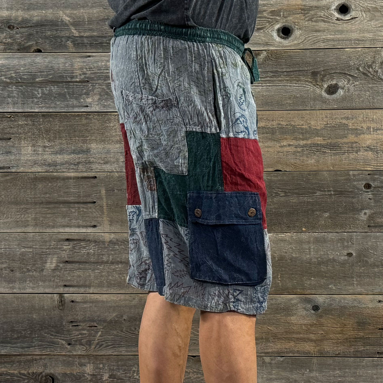 PLAYIN' SHORTS Grateful Dead Men's Cotton Patchwork Solid & GD