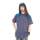 TREY SHIRT Cotton Men's Phish Donut Print Button Up Shirt