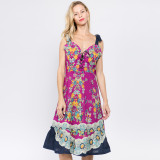 CHRISTINA DRESS Flower Printed Short Dress With Ties And Ruffle Detail