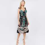 CHRISTINA DRESS Flower Printed Short Dress With Ties And Ruffle Detail