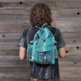 Cotton Backpack With Grateful Dead Rose Bolt Embroidery