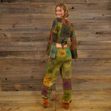 ON THE BLOCK HAREM PANTS Fine Cotton Patchwork w/ Block Print Harem Pants w/ Elastic Waist &  Pockets