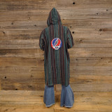 GOIN' DOWN THE LINE JACKET Striped Heavy Cotton Hooded Long Jacket w/ Back Grateful Dead Streal Your Face Applique'