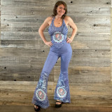 LOOSE LUCY PANTS Grateful Dead Cotton Lycra Razor Cut Tie Dye w/ Embroidered Steal your Face Tonal Mandala Booty Pants