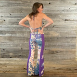 BIG RIVER PANTS Grateful Dead Cotton Lycra Solid & Tie Dye 13 Point Bolt Super Wide Leg Pants