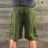 CRAZY OTTO SHORTS Cotton Stonewash Dharke Stripe Stripe Cargo Shorts w/ SYF Embroidery