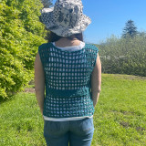 CROCHET VEST Hand Knit Cotton Crochet Vest