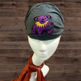 Grateful Dead Embroidered Bear Cotton Stonewashed Headband With Hand Embroidery - Sold Singly