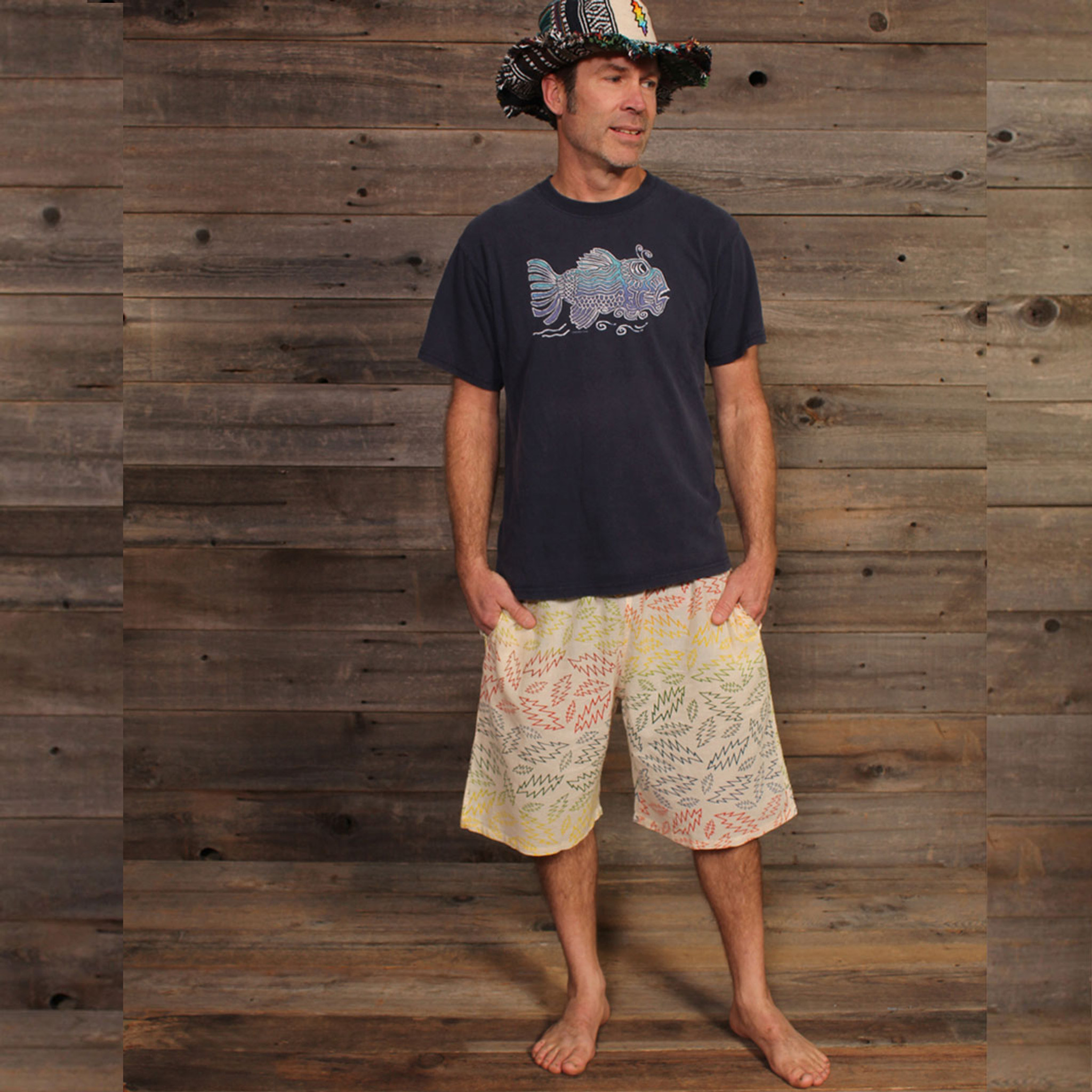 ONE WAY OR ANOTHER SHORTS Woven Cotton Rainbow Grateful Dead Cargo Shorts