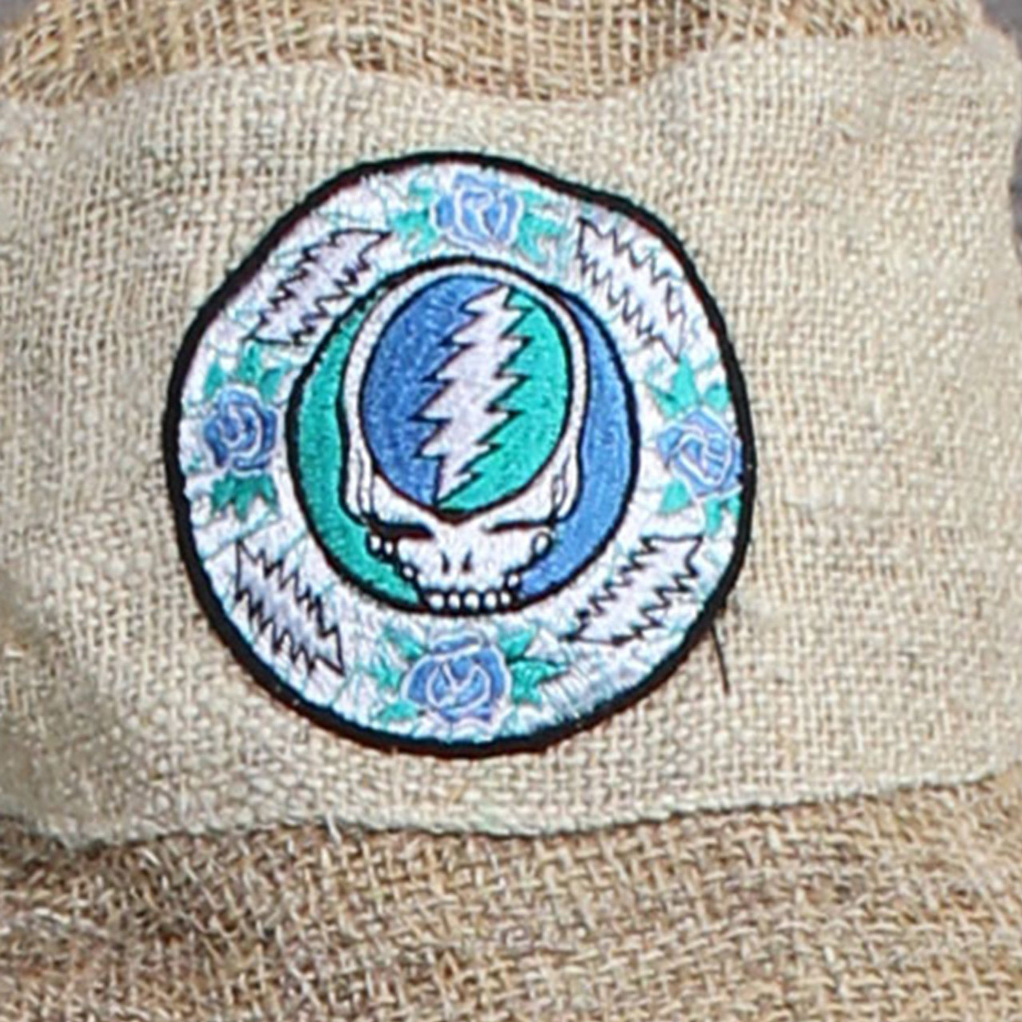 Hemp Hat  Grateful Dead With Rose Bolt Embroidery