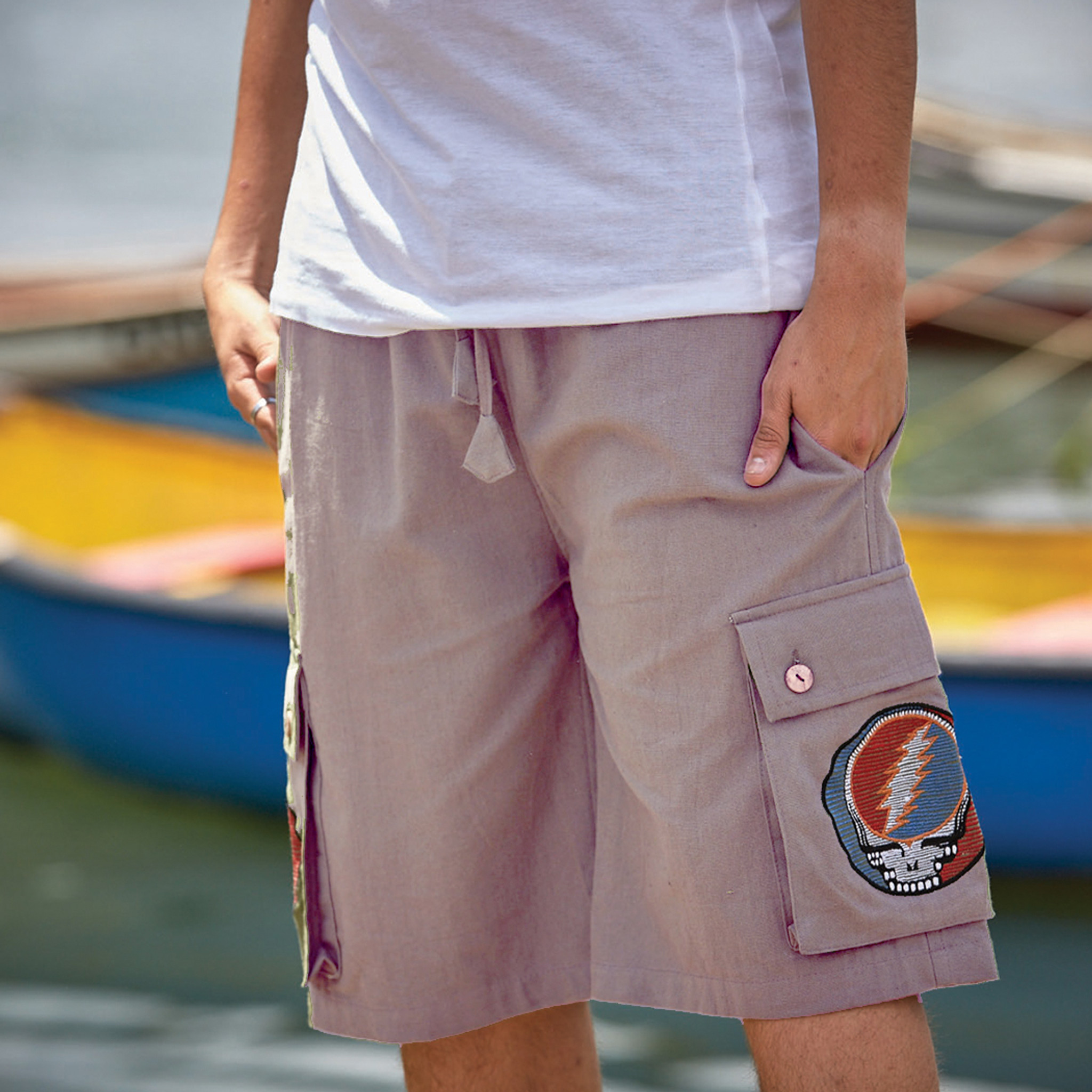 REUBEN SHORTS Cotton Men's Cargo Grateful Dead Shorts With SYF Embroidery