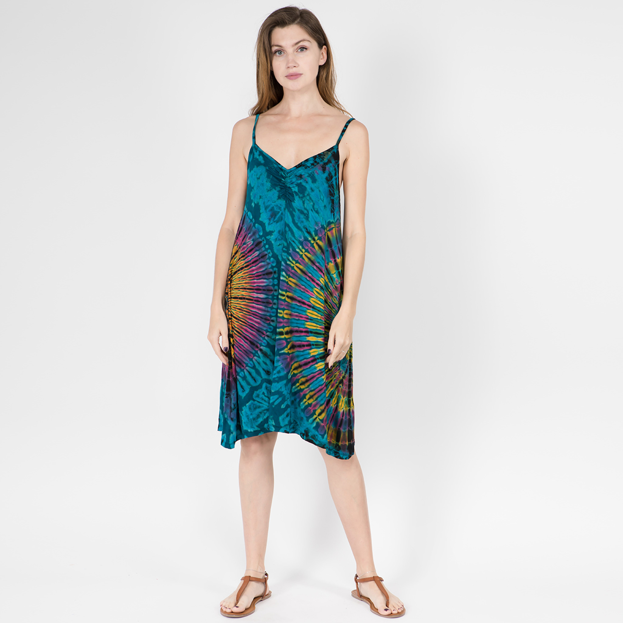 BLAIRE DRESS - Rayon Spandex Spaghetti Strap Short Slip Dress-Mudmee