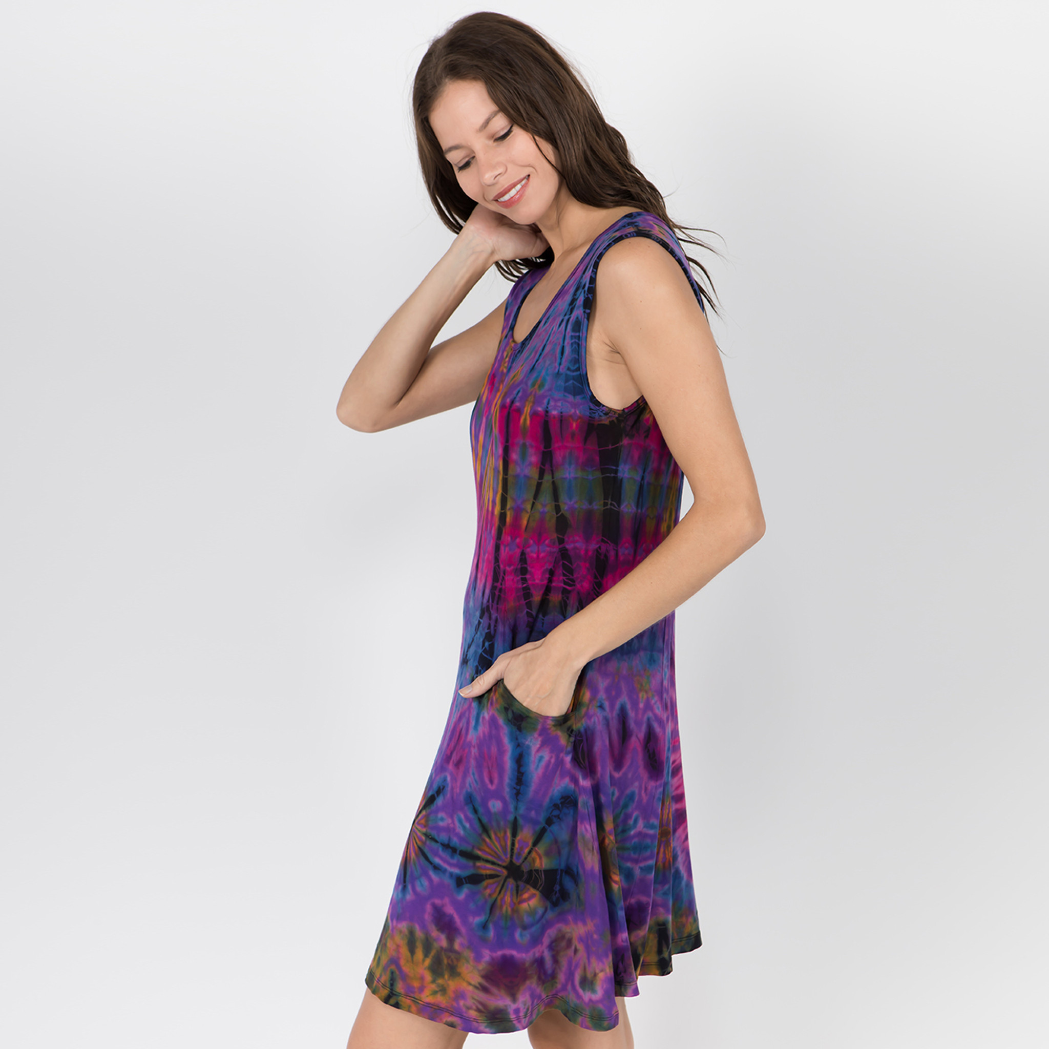 ANNIKA DRESS - Rayon Spandex Tank Short Dress With Pockets-Mudmee