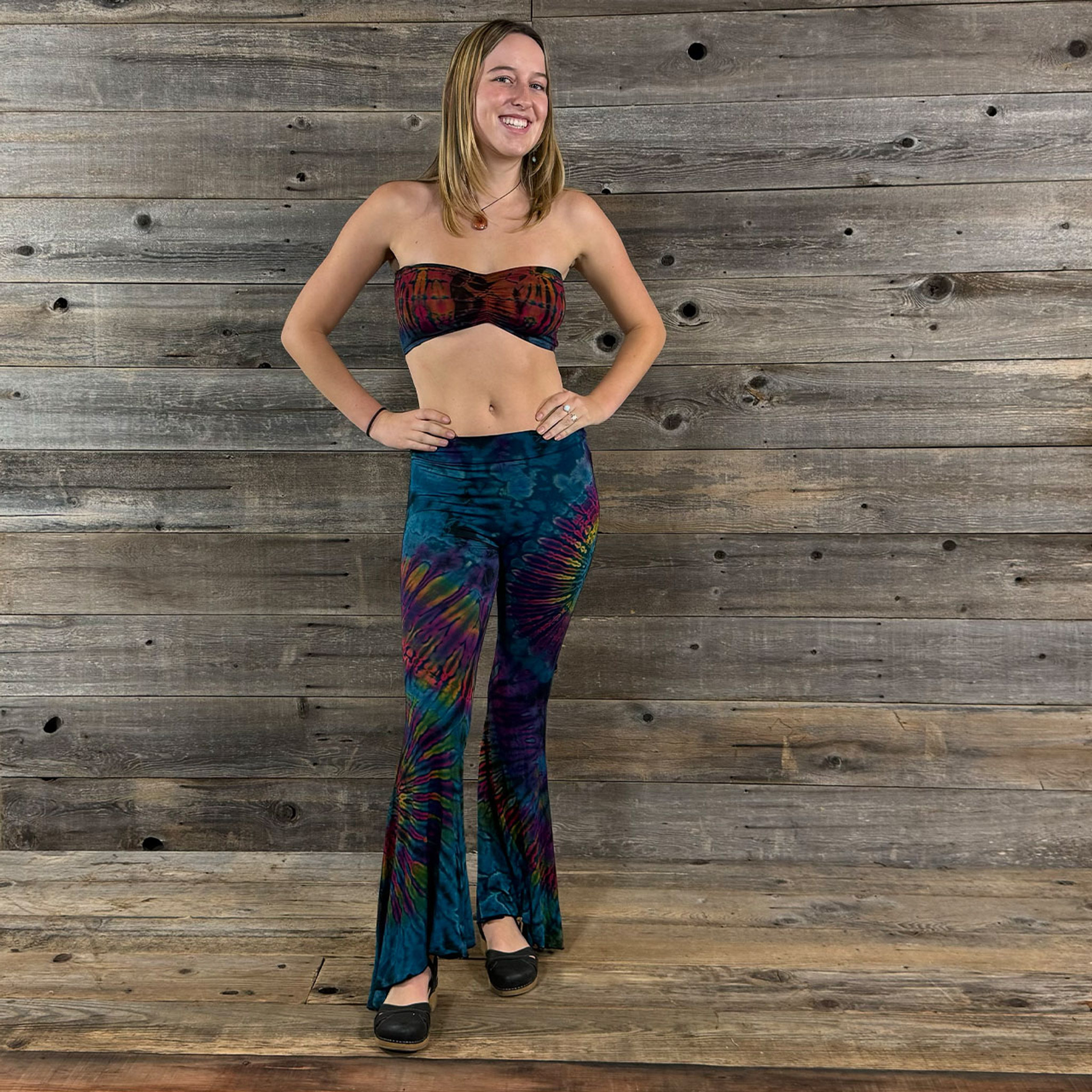 LA LA BANDEAU Rayon Spandex Mudmee Tie Dye Bandeau Top