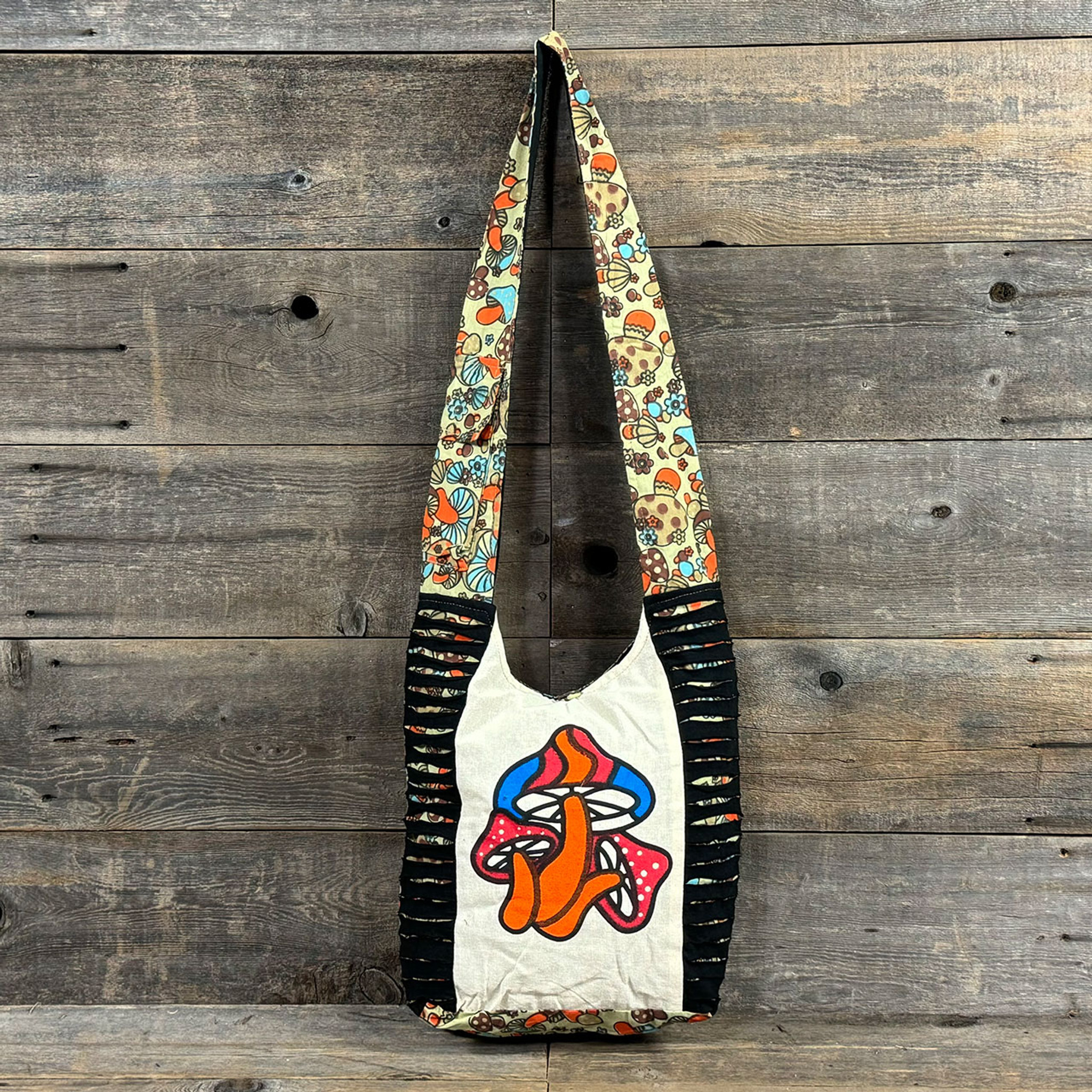 Cotton Mushroom Print Razor Cut Baba Bag