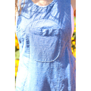 HOLLY DRESS Cotton Enzyme Washed Overall Mini Dress w/Pockets