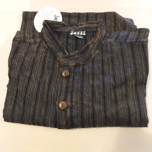 BENNY SHIRT Cotton Stonewashed Nepali Striped Short Sleeve Shirt