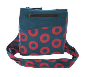 Woven Cotton Phish Donut Print Large Passport Bag