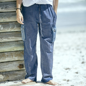 RICHIE PANTS Cotton Stonewash Cargo Pants Striped & Solid