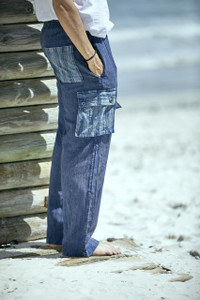 RICHIE PANTS Cotton Stonewash Cargo Pants Striped & Solid