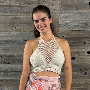 FISH NET COVER UP Cotton Crochet Cover Chest Bralette