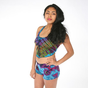 NAVE TOP  Spandex Rayon Mudmee Tie Dye Multi-Color Top