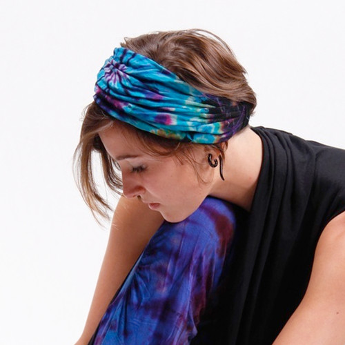 Rayon Spandex Mudmee Tie Dye Wide Headband - Sold Singly
