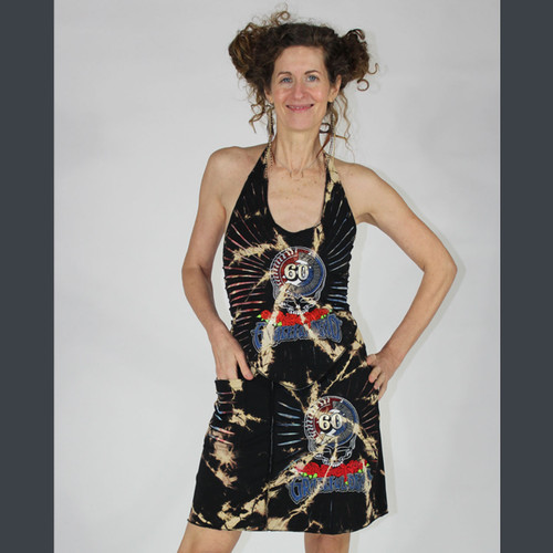 60TH MINI SKIRT Cotton Lycra Tie Dye Razor Cut Mini Skirt w/ Grateful Dead 60th Anniversary Embroidery & Pockets 60TH MINI SKIRT Cotton Lycra Tie Dye Razor Cut Mini Skirt w/ Grateful Dead 60th Anniversary Embroidery & Pockets