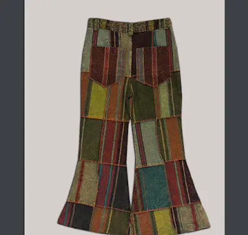 GROOVE OUT PANTS Cotton Outter Stitch Patchwork Levi Bell Bottons w/ Pockets