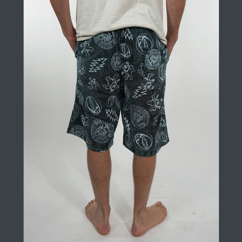HUNTER SHORTS Cotton Enzyme Wash GD Multi Print Elastic Drawstring  Waist 3 Pocket Men's  Shorts