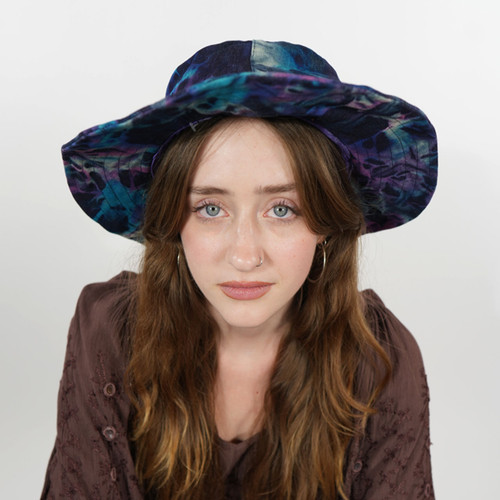 Denim Tie Dye Crushable Sun Hat