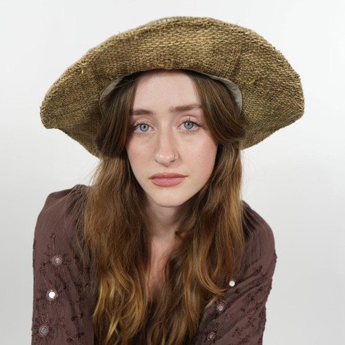 2 Tone Woven Hemp Crushable Sun Hat