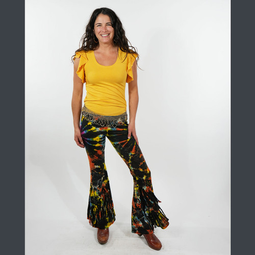 THE DARLING TOP Cotton Spandex Ruffle Sleeve T-Shirt