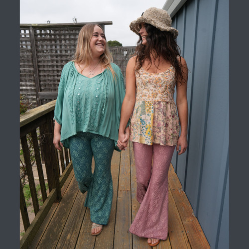 GRACE PANTS Lace Outer & Cotton Spandex lined Bell Bottom Pants