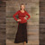 LAURA TOP Rayon Spandex Solid Long Sleeve Top w/ Side Cinches