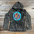 LET IT BE KNOWN HOODIE Cotton Stonewashed Patchwork Zip Up Hoodie w/ Gratefu Dead Steal Your Face Embroidery Applique'  Hand Stitching, Fully lined in Fleece.