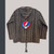 ESTIMATED JACKET Heavy Striped Cotton Zip Up Hooded Jacket w/ Front Pockets & Grateful Dead Steal Your Face Embroidey