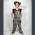 JUBILEE OVERALLS Striped Cotton Stonewash Patchwork Overall Multi Grateful Dead Print - Earl Grey - S