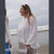 MEADOWLARK TUNIC Rayon Crepe 2 Button Long Sleeve Kurtha w/ Ari Embroidery