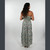 WATER LILY MAXI DRESS Cotton Drawstring Halter Maxi Dress w/ Smocking Back - Batik  Flower