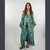 DONNA JEAN DUSTER Viscose Tie Dye  Angle Cut Wide Sleeve 3 Button Long Duster w/ Tonal Spaced Out Bolt Embroidery w/ Pockets