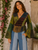 ROSIE COVER UP Cotton Patchwork Wide Sleeve Wrap Top w/ Grateful Dead Block Prints
