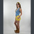 BOOGIE NIGHTS VEST Stretch Denim Button Up Vest w/ Rainbow Mandala Embroidery