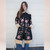 WILD ROSE JACKET Heavy Cotton Long Button Up Jacket w/ Fleece Lining, Ornate Rose Embroidery , Faux Fur Trim  & Pockets